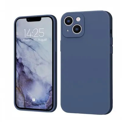 Produktbild von Liquid Silikon Hülle für Apple iPhone 14 Serie - Farbe: Lavendelblau - Modellkompatibilität: Für Apple iPhone 14 - Displayglas: Ohne 9H Displayglas