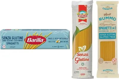 Produktbild von 18er-Pack Testpaket Pasta Spaghetti Rummo Barilla Divella Senza Glutine, Glutenfreie Nudeln Italienische Pasta 400g