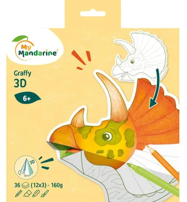 Zdjęcie produktu dla Kolorowanka Avenue Mandarine Graffy Pop Mandala 3D Dinozaur