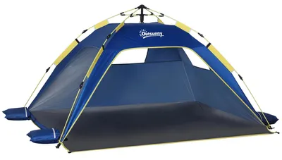 Obrázek produktu pro Plážový stan - nafukovací stan - 220 x 173 x 120 cm - pro 2 osoby - materiál: polyester 201T - jedna místnost - skládací - tmavě modrá