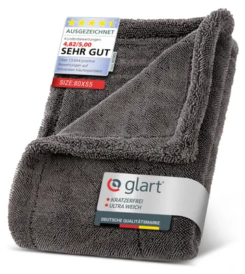Immagine prodotto di Glart 44TW8 Twist – Panno in microfibra per auto XXL 80x55 cm, estremamente assorbente