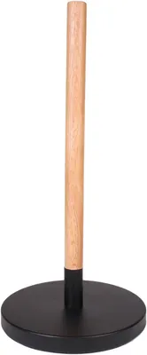 Productafbeelding van Keukenrolhouder 31,5 cm, metaal en hout, zwart en bruin, voor keuken