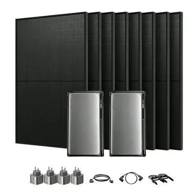 Produktbild von Balkonkraftwerk mit Speicher, 2x EcoFlow Stream Ultra mit 4x SUNPRO 500Wp Bifazial Solarmodule mit 4x EcoFlow Smart Plug & Parallel Kabel (0% MwSt)