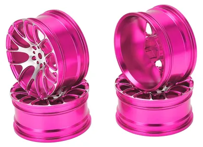 Obrázok produktu pre 4 kusy RC nábojov kolies disky z hliníkovej zliatiny 52 mm pre Tamiya TT-01 1/10 CarPink
