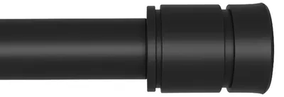 Gardinenstange, ausziehbar 70-228 cm, mattschwarz, robust, für Wohnzimmer