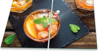 Produktbild von Herdabdeckplatten Spritzschutz Glas Universal 2teilig 2x40x52 Cocktail Bunt Deko