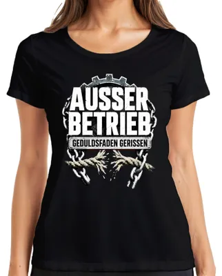 Productafbeelding van Buiten gebruik. Geduld op. Grappige opmerking. Sarkasme. Woede. Dames T-shirt, zwart, XXL