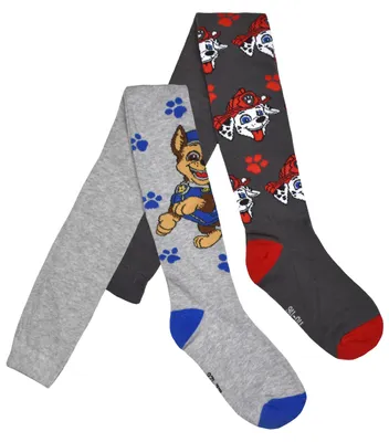 Produktbild von Paw Patrol Strumpfhose für Jungen - Chase & Marshall Kinder Strickstrumpfhose Kinderstrumpfhose Blau/Grau (2er Pack) 23-26