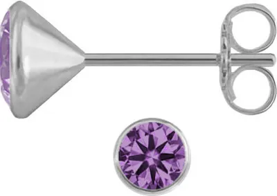 Produktbild von Kelchohrstecker 925 Sterling Silber mit Zirkonia in lila 2-5mm Größe - 5 mm