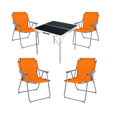 Produktbild von 5-teiliges Campingmöbel Set Alu L80xB80xH70cm Orange