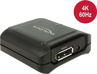Produktbild von DeLOCK 11464, Displayport 20 pin, DC 5V, Displayport 20 pin, Schwarz