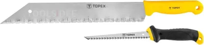 Produktbild von TOPEX Gipskartonsäge Rigipsplatten säge 150 mm und Messer für Mineralwolle 480 mm Klinge: 335 mm INOX