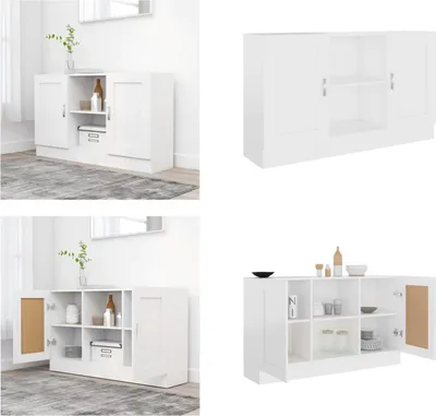 Produktbild von vidaXL Sideboard Weiß 120x30,5x70 cm Holzwerkstoff - Sideboard - Sideboards - Seitenschrank - Seitenschränke