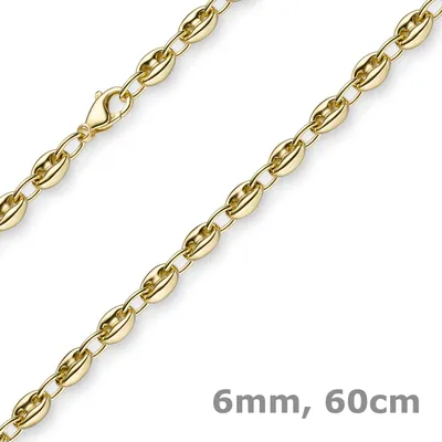 Produktbild von 6mm Ankerkette Kette Collier Schiffsanker Halskette aus 585 Gold Gelbgold 60cm