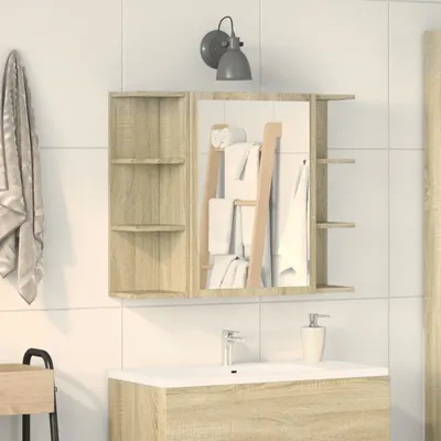 Produktbild von ZMH Bad-Spiegelschrank Sonoma-Eiche 80x20,5x64 cm Holzwerkstoff