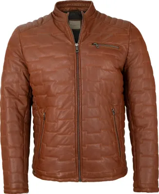Produktbild von Bugatti - Herren Lederjacke Steppjacke Lammnappa rot-braun : 50