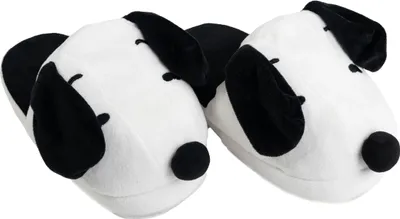 Produktbild von The Peanuts Snoopy 3D Hausschuhe mit Wackelohren für Damen und Herren - Uni Puschen Schlappen Slipper Pantoffeln Weiß Schwarz 41-43
