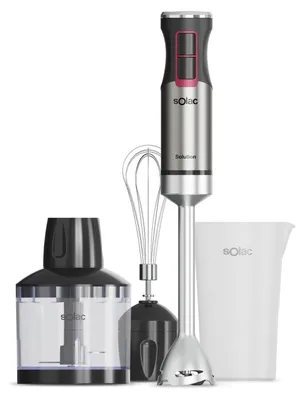Stabmixer 1500 W, stufenlose Geschwindigkeit, Turbo, 4 RVS-Messer, 700 ml