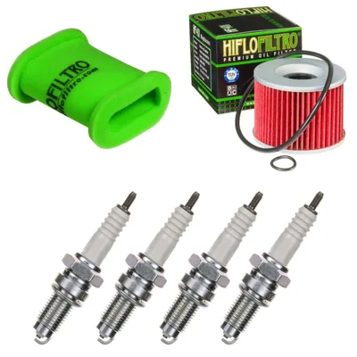 Image de Kit d'entretien pour Kawasaki GPX 750 R 1987-1988 : filtre à air, filtre à huile, bougies d'allumage de pamoto - Neuf