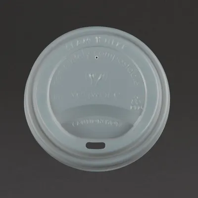 Zdjęcie produktu dla Kompostowalne pokrywki do kubków do gorących napojów Vegware 34 / 45,5 cl