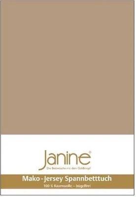 Produktbild von Janine Mako Jersey Spannbettuch, Spannbettlaken in allen Größen und vielen Farben 90 cm x 190 cm x 100 cm x 200 cm nougat