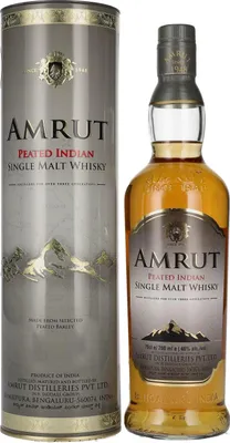Image de Amrut PEATED Indian Single Malt Whisky 46% Vol. 0,7l in Tinbox