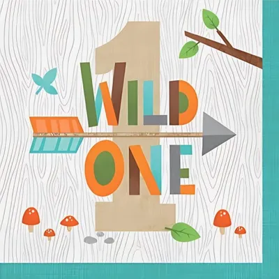 Zdjęcie produktu dla Serwetki Wild one, 33 cm, 16 szt.