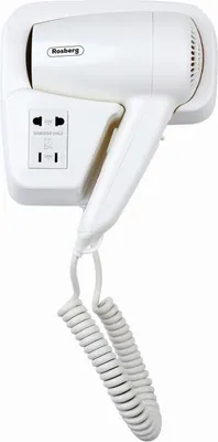 Obrázek produktu pro Nástěnný fén Rosberg R51100HT, Pro hotely a bazény, 1300 W, 2 rychlosti, Zásuvka pro holicí strojek, Bílá