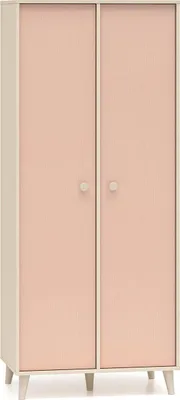 Obrázok produktu pre FURNLUX Detská šatníková skriňa Mevel Pink And Beige 80 cm / Hlavná farba: ružová / Rozmery: 80 x 190 x 51 cm