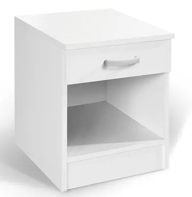 Produktbild von Nachtkästchen Lepe 01, Farbe: Weiß - 52 x 40 x 43 cm (H x B x T)