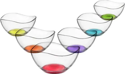 Produktbild von Gekleurte Glaskommen - Set von 6 - für Dessert und Vorspeise