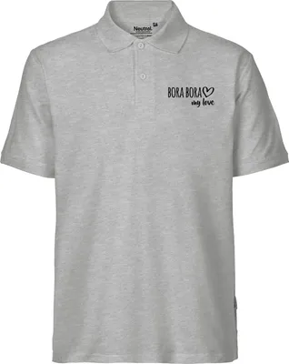 Produktbild von Huuraa Herren Polo Shirt Bora Bora my love XXL Sport Grey Bio Baumwolle Fairtrade Poloshirt Geschenkidee