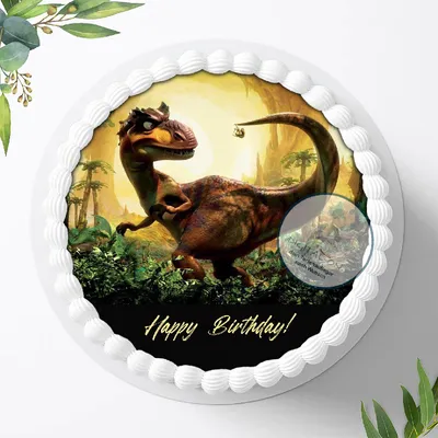 Produktbild von Für die Geburtstags Torte, Zuckerbild mit dem Motiv: Dinosaurier , Dino, Essbares Foto für Torten, Fondant, Tortenaufleger Ø 20cm, 0279c