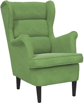 Produktbild von Hellgrüner Samtsessel 74x84x100 cm – kleiner Loungesessel mit Armlehnen im modernen Design für kleine Räume, Wohnzimmer, Schlafzimmer und Balkon