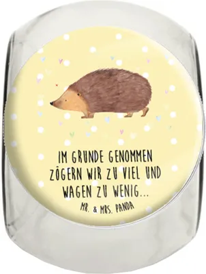 Produktbild von Mr. & Mrs. Panda Teedose Igel Herzen XL 2000ml - Gelb Pastell - Geschenk, Herz, Tiermotive, Kaffeedose, Leben, Liebe, Vertrauen, Dekoglas, Frischhaltedose, keksglas