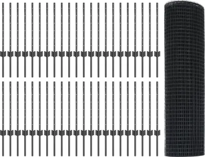 Produktbild von Möbel geschweißter Drahtzaun mit 44 U-Pfosten Grau 0,6 x 100 m Stahl - Zaunzubehör 3336657