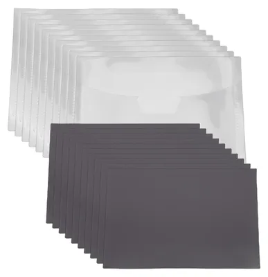 Produktbild von Aufbewahrungsset für Stempelkarten: 10 transparente Beutel und 10 schwarze magnetische Gummifolien