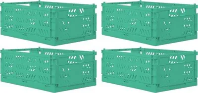 Immagine prodotto di Set di 4 scatole pieghevoli 35 x 23 x 14 cm - Verde menta
