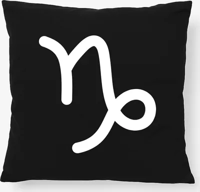 Produktbild von Huuraa Kissen Steinbock Sternzeichen Zeichen 40x40cm mit Füllung Black Baumwolle Dekokissen Geschenkidee