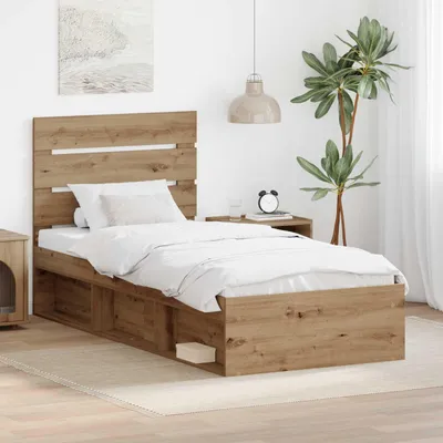 Immagine prodotto di Maison Exclusive - Struttura letto artigianale in rovere 90 x 200 cm Legno di pino massiccio