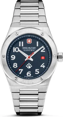 Produktbild von SWISS MILITARY HANOWA Herrenuhr Quarzuhr silber / blau onesize Herren 43 SMWGH2101902, SMWGH2101903