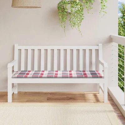Produktbild von vidaXL Gartenbank-Auflage Rot Karomuster 150x50x4 cm Oxford-Gewebe