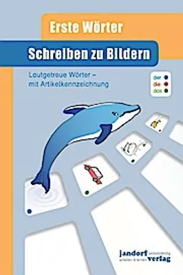 A book cover with a dolphin illustration and educational text.