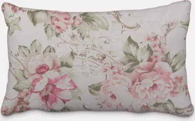 Produktbild von SCHÖNER LEBEN. Kissenhülle Pfingstrosen Blüten Ornamente creme rosa Größe 60x80cm (HxB) 60x80cm (HxB) Größe