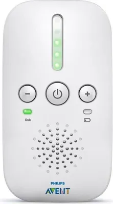 Image de Écoute-bébé Audio DECT Philips Avent SCD502/26, Portée 300m, Autonomie 24h, Volume Réglable, Gris/Blanc