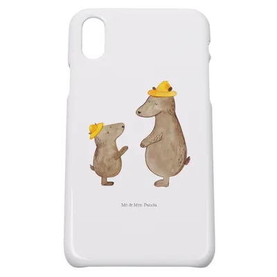 Produktbild von Mr. & Mrs. Panda Iphone 10 Handyhülle Bären mit Hut - Weiß - Geschenk, Familie, X, Vatertag, Handy, Bär, Papa, Hülle, Cover, Kinder, Muttertag