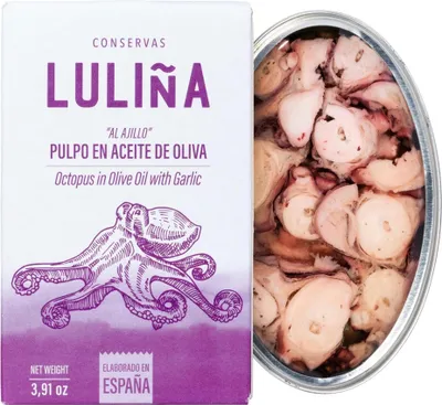 Produktbild von Conservas Luliña Oktopus in Knoblauch-Olivenöl nach galicischer Art