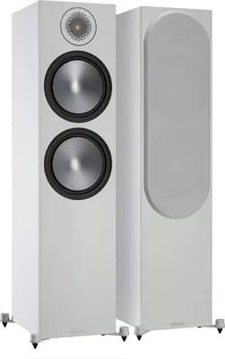 Produktbild von Monitor Audio Bronze 500 (6G) Standlautsprecher weiß  (Frontseite grau) [Paar]