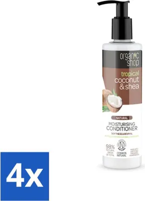 Produktbild von Organic Shop - Kokosnuss & Shea Conditioner - Nährend und pflegend - 280 ml - Vorteilspack - 4 Stücke