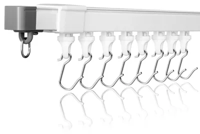 Image de Rail pour stores de plafond, réglable de 85 à 150 cm, à une voie, avec des glissières silencieuses, pour salon